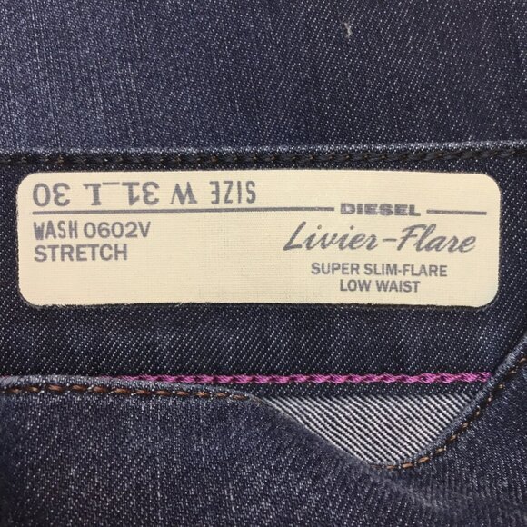 Diesel Industry Livier-Flare Super Slim-Flare Stretch Low Waist Womens 31 Jeans - Picture 12 of 13